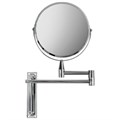 Зеркало настенное BRABIX, диаметр 17 см, двусторонее, с увеличением, нержавеющая сталь, выдвижное (петли), 607419 607419