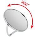 Зеркало настольное BRABIX, круглое, диаметр 17 см, двустороннее, с увеличением, рамка из нержавеющей стали, 607421 607421