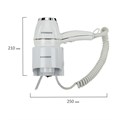 Фен для волос настенный SONNEN HD-2206 SUPER POWER, 1850 Вт, белый, 3 температурных режима, 608482 608482
