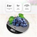 Весы кухонные BQ (БИ-КЬЮ) KS1002, электронный дисплей, максимальный вес 5 кг, тарокомпенсация, стальные, 86191597 457484
