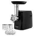 Мясорубка MOULINEX ME112832, 1600 Вт, производительность 1,9 кг/мин, 5 насадок, реверс, пластик, черная, 8010000864 456480