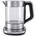Чайник KITFORT КТ-616, 1,5 л, 2200 Вт, закрытый нагревательный элемент, ТЕРМОРЕГУЛЯТОР, стекло, серебристый, KT-616 454876