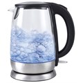 Чайник KITFORT КТ-619, 1,7 л, 2200 Вт, закрытый нагревательный элемент, стекло, серебристый, KT-619 454879