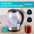 Чайник SCARLETT SC-EK27G10, 1,7 л, 1800 Вт, закрытый нагревательный элемент, стекло, черный 457206
