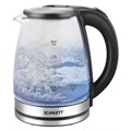 Чайник SCARLETT SC-EK27G103, 1,8 л, 1800 Вт, закрытый нагревательный элемент, стекло, черный 458304