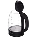 Чайник SCARLETT SC-EK27G11, 1,7 л, 2200 Вт, закрытый нагревательный элемент, стекло, черный 457216