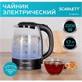 Чайник SCARLETT SC-EK27G11, 1,7 л, 2200 Вт, закрытый нагревательный элемент, стекло, черный 457216