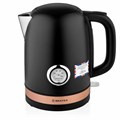 Чайник с термометром BRAYER BR1005BK, 1,7 л, 2200 Вт, закрытый нагревательный элемент, сталь, черный 456044