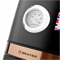 Чайник с термометром BRAYER BR1005BK, 1,7 л, 2200 Вт, закрытый нагревательный элемент, сталь, черный 456044