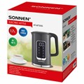Чайник с терморегулятором и дисплеем, ДВОЙНЫЕ СТЕНКИ, SONNEN KT-8723G, 1,7 л, 2200 Вт, серый, 454690 454690