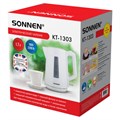 Чайник электрический SONNEN KT-1303, 1,7 л, 2200 Вт, пластик, белый, 456374 456374