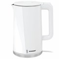 Чайник электрический с двойными стенками SONNEN KT-8718W, 1,7 л, 2200 Вт, белый, 454685 454685