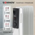 Обогреватель масляный SONNEN DFS-07, 1500 Вт, 7 секций, белый, 453498 453498