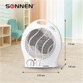Тепловентилятор SONNEN F-200, 1000/2000 Вт, 2 режима работы, белый, 453493 453493