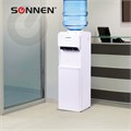 Кулер для воды SONNEN FE-02, напольный, НАГРЕВ/ОХЛАЖДЕНИЕ ЭЛЕКТРОННОЕ, 2 крана, белый, 454996 454996