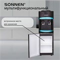 Кулер для воды SONNEN FSC-02W TURBO напольный, ТУРБОНАГРЕВ/ОХЛАЖДЕНИЕ КОМПРЕССОРНОЕ, шкаф, 2 крана, черный, 456171 456171