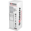 Кулер для воды SONNEN FSC-03BA, напольный, НАГРЕВ/ОХЛАЖДЕНИЕ КОМПРЕССОРНОЕ, 3 крана,серый, 455417 455417