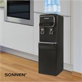 Кулер для воды SONNEN FSE-02WBc, напольный, НАГРЕВ/ОХЛАЖДЕНИЕ ЭЛЕКТРОННОЕ, шкаф, 2 крана, черный, 456168 456168