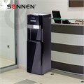 Кулер для воды SONNEN FSE-03B, напольный, нагрев/охлаждение, НИЖНЯЯ ЗАГРУЗКА, 3 крана, черный, 454998 454998