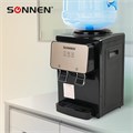 Кулер для воды SONNEN TSE-02BP, настольный, НАГРЕВ/ОХЛАЖДЕНИЕ ЭЛЕКТРОННОЕ, 2 крана, черный/бежевый, 455621 455621