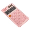 Калькулятор карманный BRAUBERG CX-102C-PK (76x126 мм), 12 разрядов, двойное питание, РОЗОВЫЙ, 272650 272650