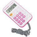 Калькулятор карманный со шнурком BRAUBERG DC-109-WPK (61x110 мм), 8 разрядов, БЕЛЫЙ/РОЗОВЫЙ, 272646 272646