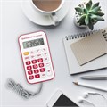 Калькулятор карманный со шнурком BRAUBERG DC-109-WWR (61x110 мм), 8 разрядов, БЕЛЫЙ/КРАСНЫЙ, 272644 272644