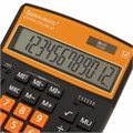 Калькулятор настольный BRAUBERG EXTRA COLOR-12-BKRG (206x155 мм), 12 разрядов, двойное питание, ЧЕРНО-ОРАНЖЕВЫЙ, 250478 250478