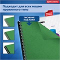 Обложки картонные для переплета, А4, КОМПЛЕКТ 100 шт., тиснение под кожу, 230 г/м2, зеленые, BRAUBERG, 530949 530949