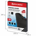 Обложки картонные для переплета, А4, КОМПЛЕКТ 100 шт., тиснение под кожу, 230 г/м2, черные, BRAUBERG, 530837 530837