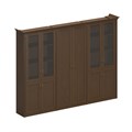 Шкаф комбинированный высокий (2 для документов со стеклянными дверями + 1 для одежды с дополнением) 210146