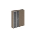 Шкаф высокий комбинированный (для одежды с дополнением +для документов со стеклянными дверями) 210535