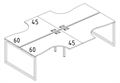 Рабочая станция со столами (4х140) Классика опоры QUATTRO 204499