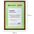 Рамка 21х30 см, пластик, багет 15 мм, BRAUBERG "HIT", орех с позолотой, стекло, 390708 390708
